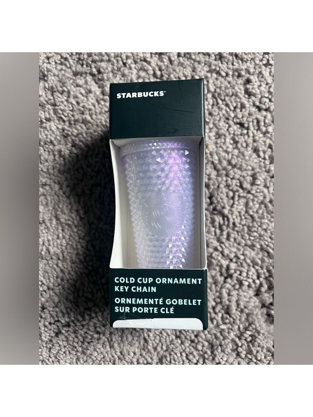 Starbucks Cold Cup Ornament/Key Chain - iridescent light purple